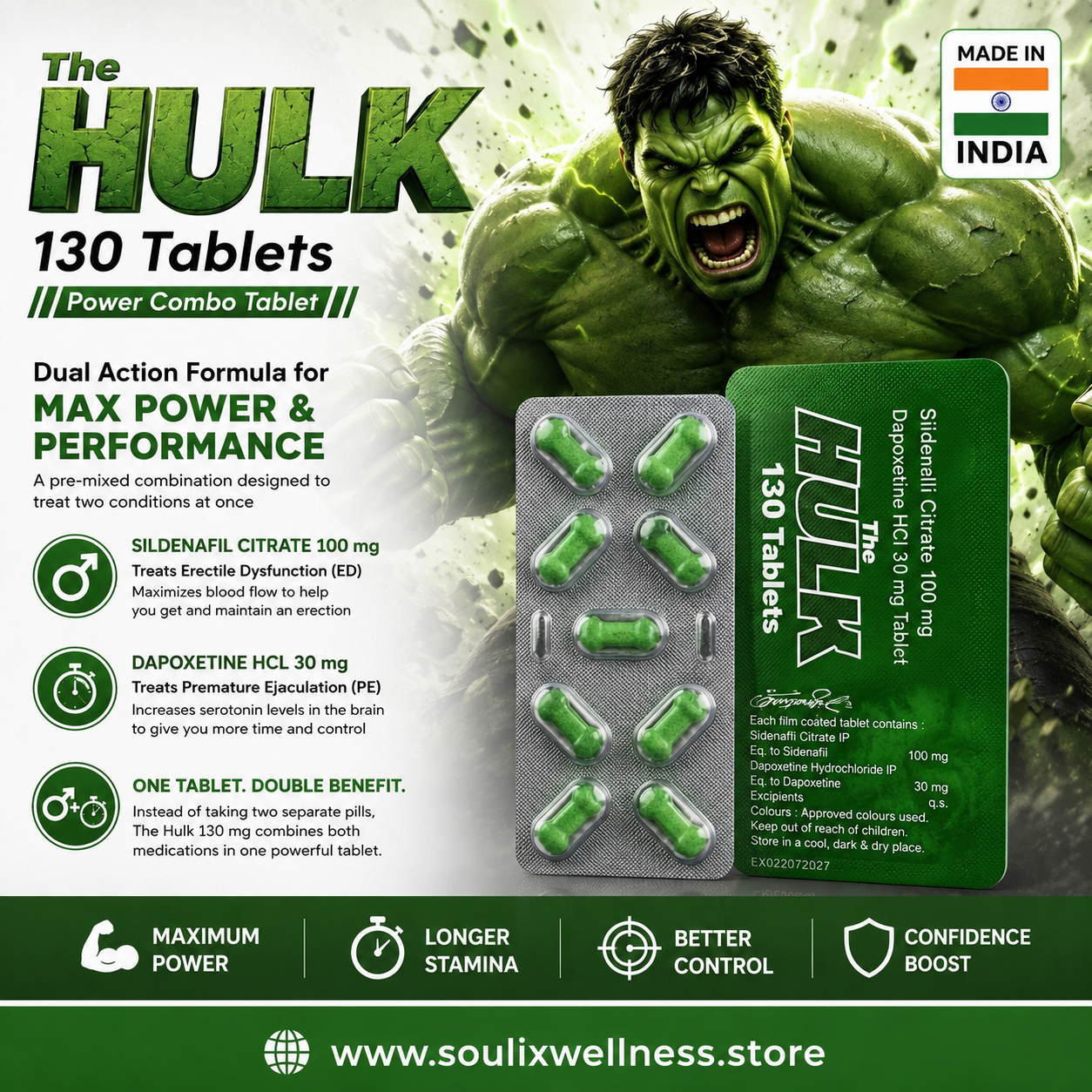 The Hulk Tablets 130 MG