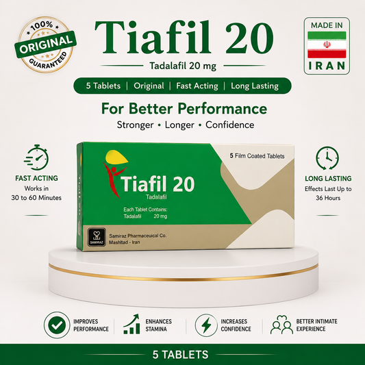Tiafil 20mg - Made in Iran ( 5 Tablet )