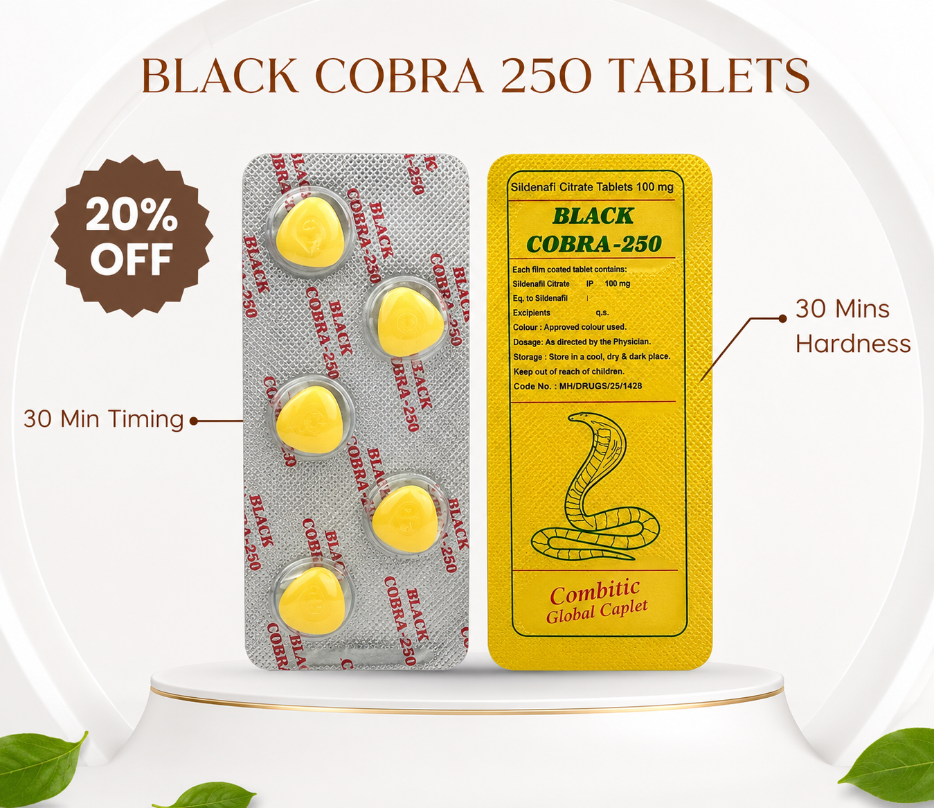 Black Cobra 250 - 100mg (5's Strip)